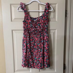 Old Navy Pink and Green Floral Top